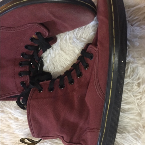 Dr Martens Ox Blood canvas boots 8 GUC - Picture 2 of 8